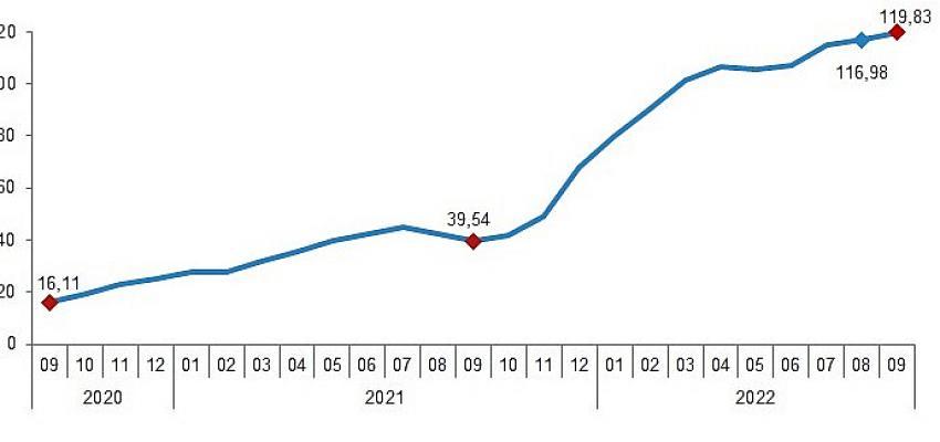 İnşaat maliyet endeksi yıllık yüzde 119,83, aylık yüzde 1,57 arttı