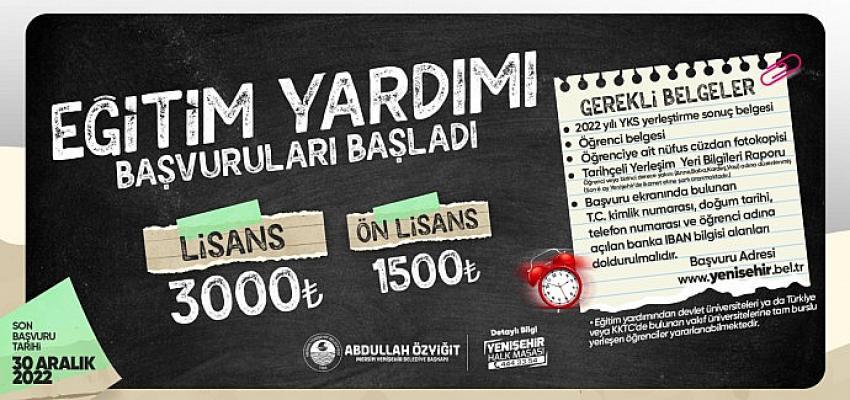 Yenişehir Belediyesinin eğitim yardımı başvuruları başladı