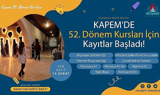 KAPEM’de 52. Dönem Kursları İçin Kayıtlar Başladı