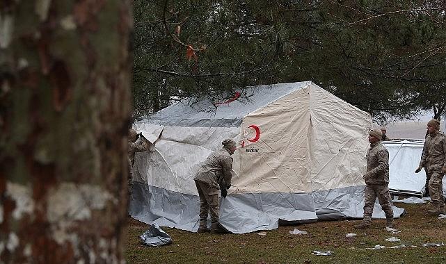 Kızılay’ın Sevk Ettiği 10 Bin Kişilik Çadırlar Kurulmaya Başladı