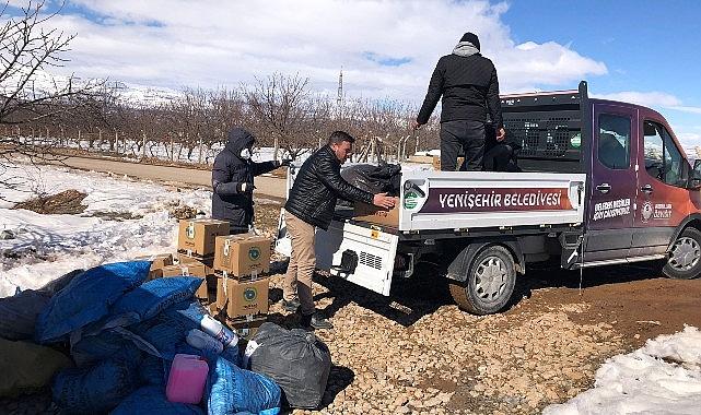 Yenişehir Belediyesi Malatya’daki köylere yardım malzemesi ulaştırıyor