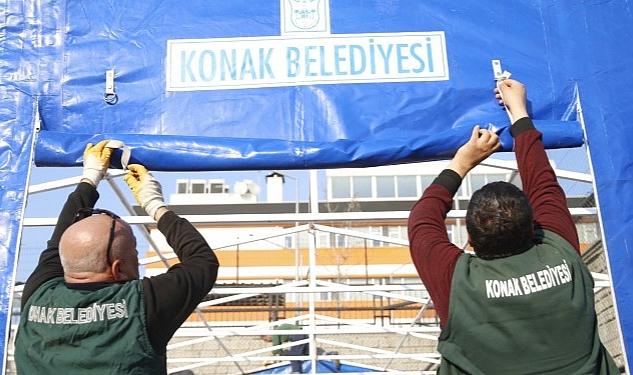 Konak Belediyesi Kahramanmaraş’ta 100 ailelik çadırkent kuruyor