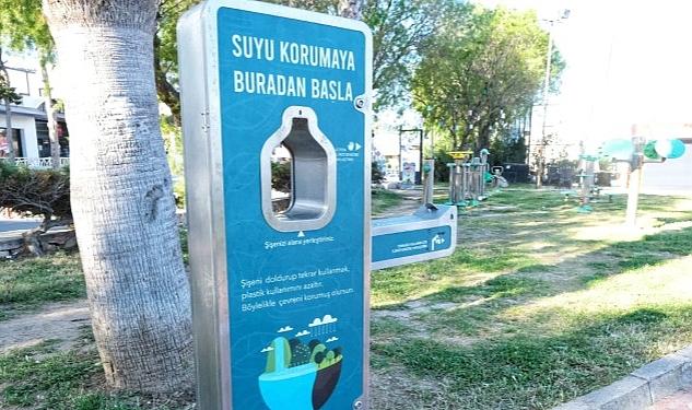 Bodrum Belediyesi tarafından ilçede bulunan parklara yeni nesil su sebilleri konuluyor