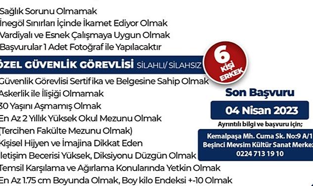 İnegöl Belediyesi Personel Alımına Çıkıyor