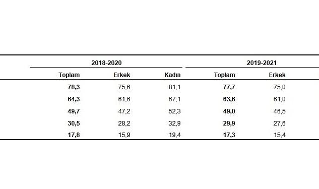 TÜİK: Türkiye’de doğuşta beklenen yaşam süresi 77,7 yıl oldu